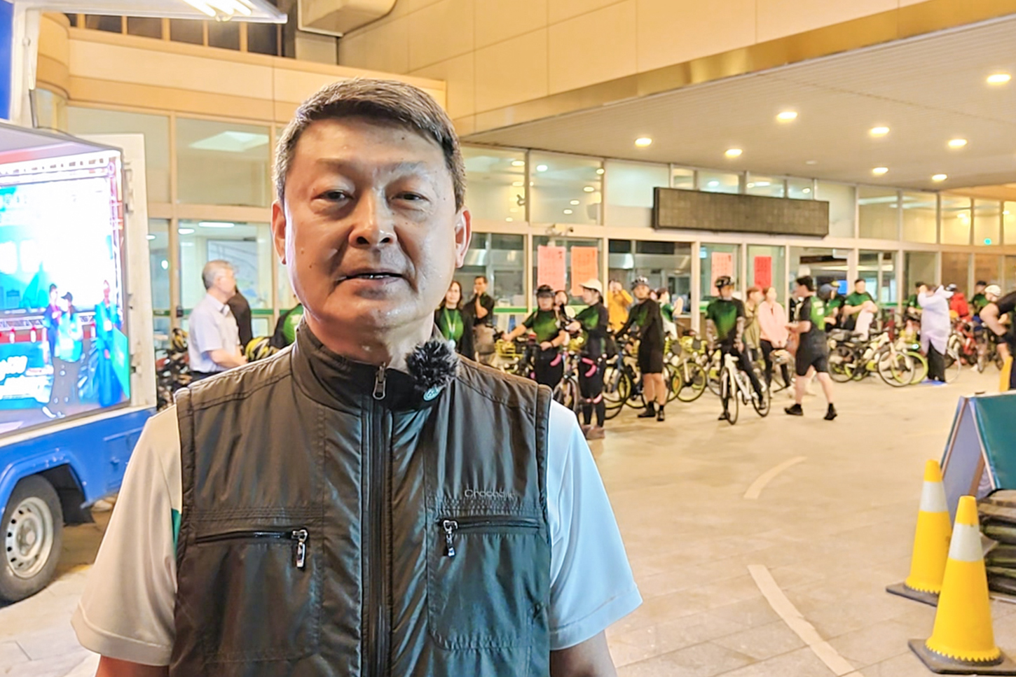  彰基董事長兵政隆表示，透過單車巡禮傳承創辦人精神，凝聚體系向心力並榮耀上帝。(圖/彰基提供)